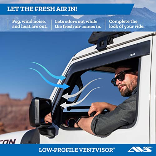 Auto Ventshade [AVS] Low Profile Rain Guards for 2021-2025 Ford Bronco Sport | Window Vent Visors, 4 pcs. - Dark Smoke | 894085 by Auto Ventshade - Image 2