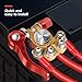 Zrigiwr Battery terminal connectors 1 pair made of pure copper, 4 Way Quick Release Disconnect Battery Terminals, suitable for SAE/JIS A-pillars, cars, caravans, trucks, boats and solar equipment.