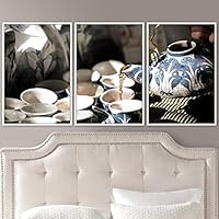 3 Piece Framed Canvas Wall Art Tea Canvas Prints Home Artwork Decoration for Living Room,Bedroom - 16
