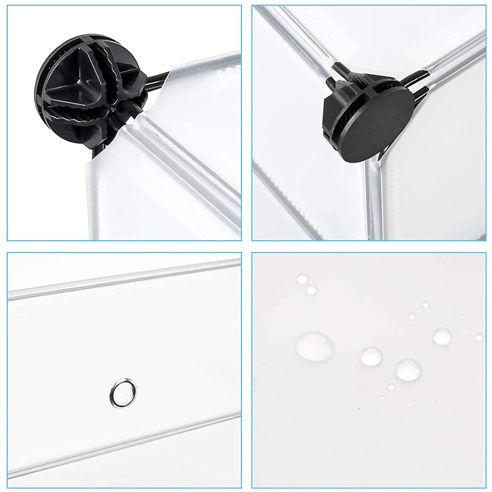 HUOLE 12 Cubos Organizadores para Almacenamiento con Puertas, Estantes de Plástico Apilables DIY, Multifuncionales, Modulares, Estantería de Armario para Libros, Ropa, Juguetes(91 * 36 * 105cm)