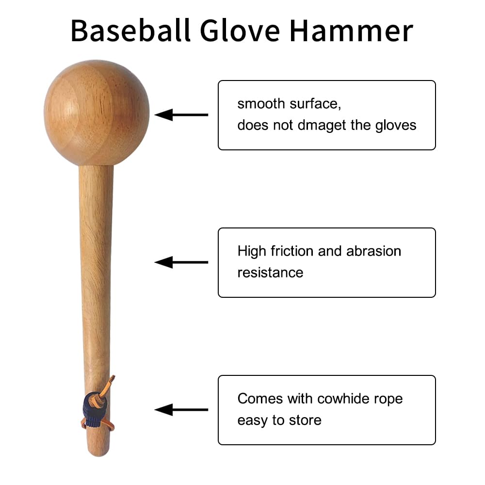 Marteau de Baseball, Marteau de Gants Baseball en Forme de Balle Résistant au Frottement Maillet Mise en Forme de Gants pour Casser Le Gants Baseball