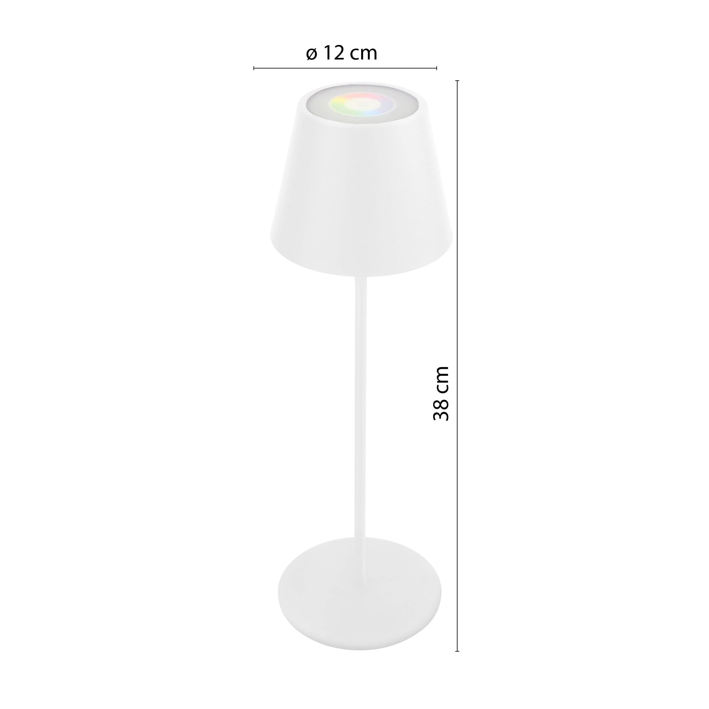 Velamp JOSEPHINE - Lampada da Tavolo LED - Senza fili ricaricabile – Impermeabile, adatta per interni ed esterni – Colore Bianco