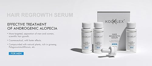 Miniatura 3 de Suero de crecimiento del cabello minoxidil al 5% para hombres, tratamiento extra fuerte con biotina, promueve el nuevo crecimiento, combate la