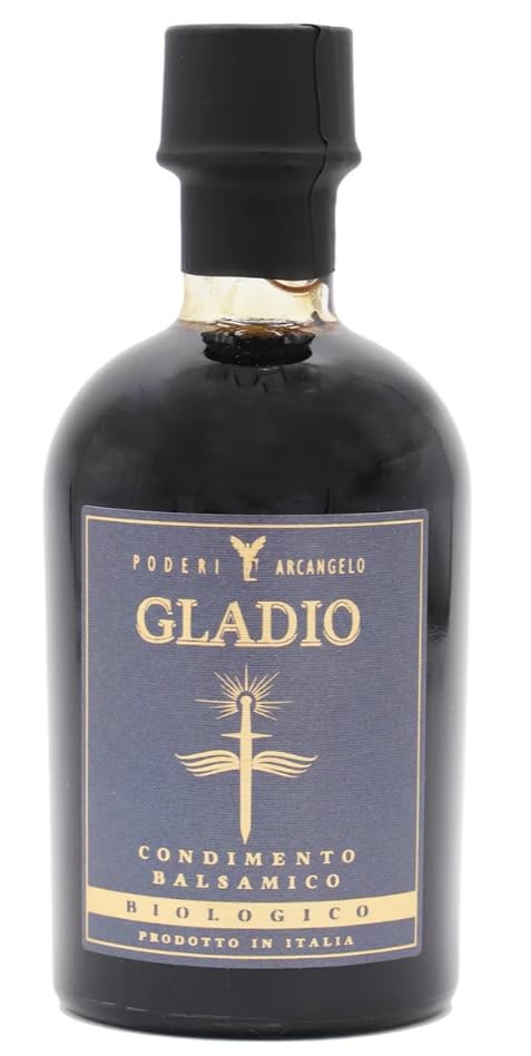  Poderi Arcangelo Aceto Balsamico Gladio - Aceto Balsamico IGP, Mosto Cotto di Uva, Condimento Gourmet, Perfetto per Insalate, Carni e Piatti Tradizionali - 250ml