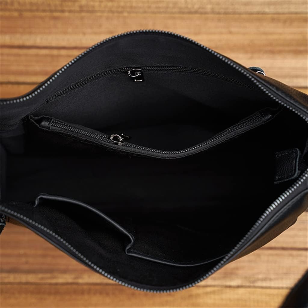 Men's leather soft leather shoulder bag first layer cowhide business messenger bag horizontal large capacity