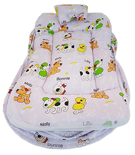 Image of Amardeep and Co Toddler Mattress with Mosquito and Insect Protection Net 70 * 40 cms (Brownie Mauve)