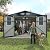 YOPTO 8x8 SF Outdoor Storage Shed,Metal Shed with Lockable Doors & 4 Daylight Windows,Garden Tool Shed w/Air Vents & Sloped Roof, Ideal for Backyard,Patio,Lawn,Dark Gray