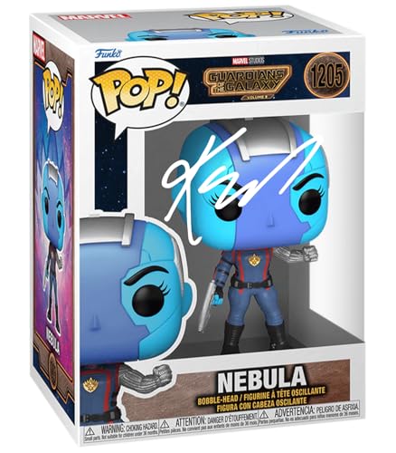 Karen Gillan Nebula #1205 Facsimile Signed Reprint Laser Autographed Funko POP! Movies Marvel Guardians of the Galaxy Vol. 3 Figurine with Protector Case