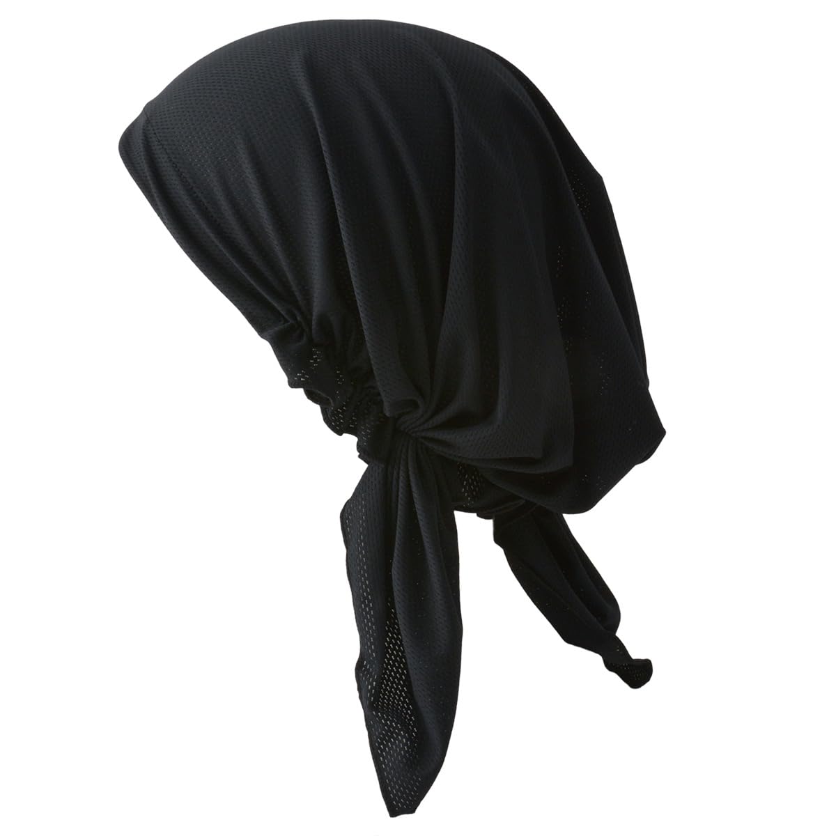 Womens Sweat-Wicking Bandana Hair Cap, Mens Durag Hat, Quick-Dry UV Sun Protection Black