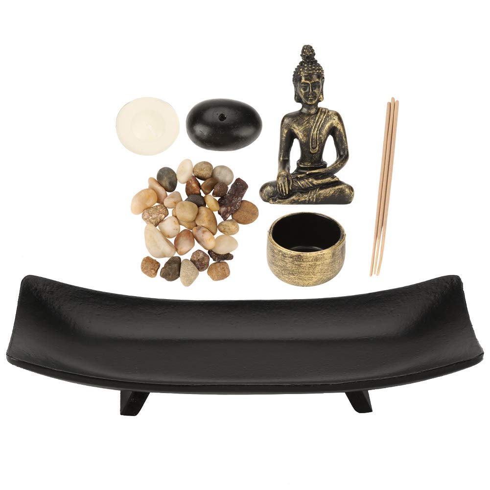 HT217 Tischplatte Buddha Zen Garden, Bronze Vintage Räuchergefäß Räuchergefäß Tischplatte, Räucherstäbchenhalter für Wohnkultur Meditation Entspannen