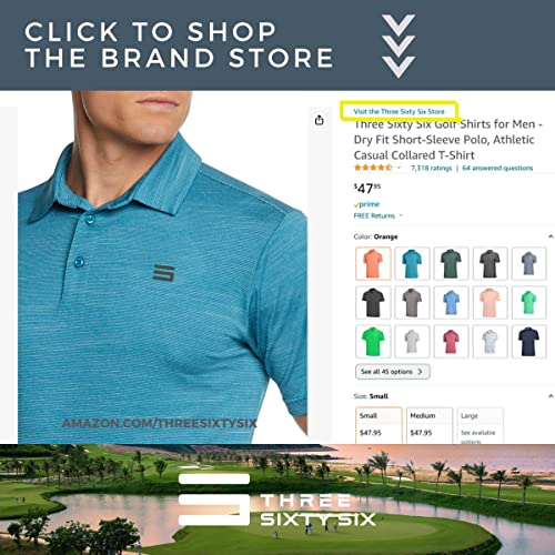 Image of Three Sixty Six Golf Shirts for Men - Dry Fit Short-Sleeve Polo, Athletic Casual Collared T-Shirt