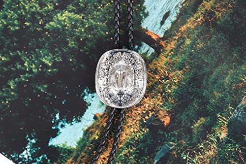 Image of Bolo Ties for Men Western - 3D Cowboy Hat Design With Vintage Boots, Western Bolotie Bola Tie
