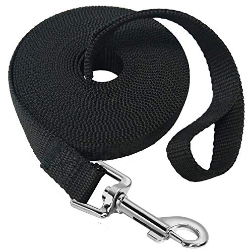 Mainiusi Guinzaglio per Cani 20 metri, Lunghina Cane 20 metri, Longhina per Cani 20 metri Guinzaglio Lungo Longhina per Cani, Guinzaglio Addestramento per Cani per Addestramento (Nero, 20 metri)