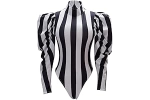 Lucrative B&W Striped Bodysuit for Women
