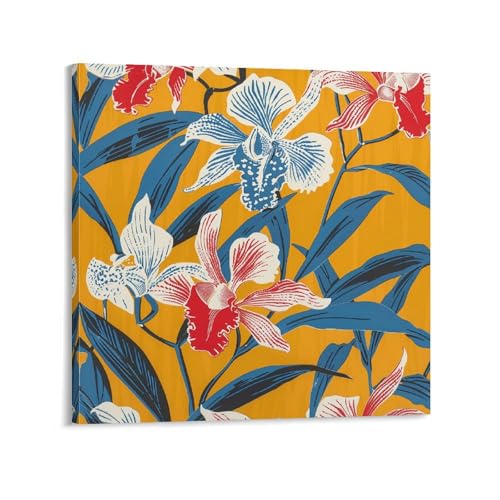 Toile murale abstraite jaune moutarde AQRJLPM 40x40 cm