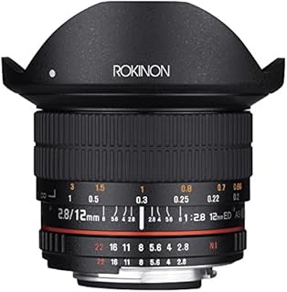Rokinon 12mm F2.8 Ultra Wide Fisheye Lens for Nikon AE DSLR Cameras - Full Frame Compatible