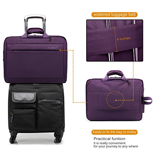 CoolBELL 15.6 Inches Convertible Laptop Messenger Bag Oxford Cloth Shoulder Bag Backpack Multi-Functional Briefcase for Laptop/MacBook/Tablet Women (Purple)