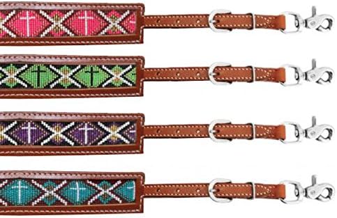 Showman Leather Wither Strap w/Beaded Cross Design