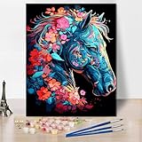 croshom Horse Paint by Numbers for Adults- Horse Paint by Numbers for Adults Beginners, Acrylic Simple Paint by Number Canvas for Gift Decoration (12x16 in)