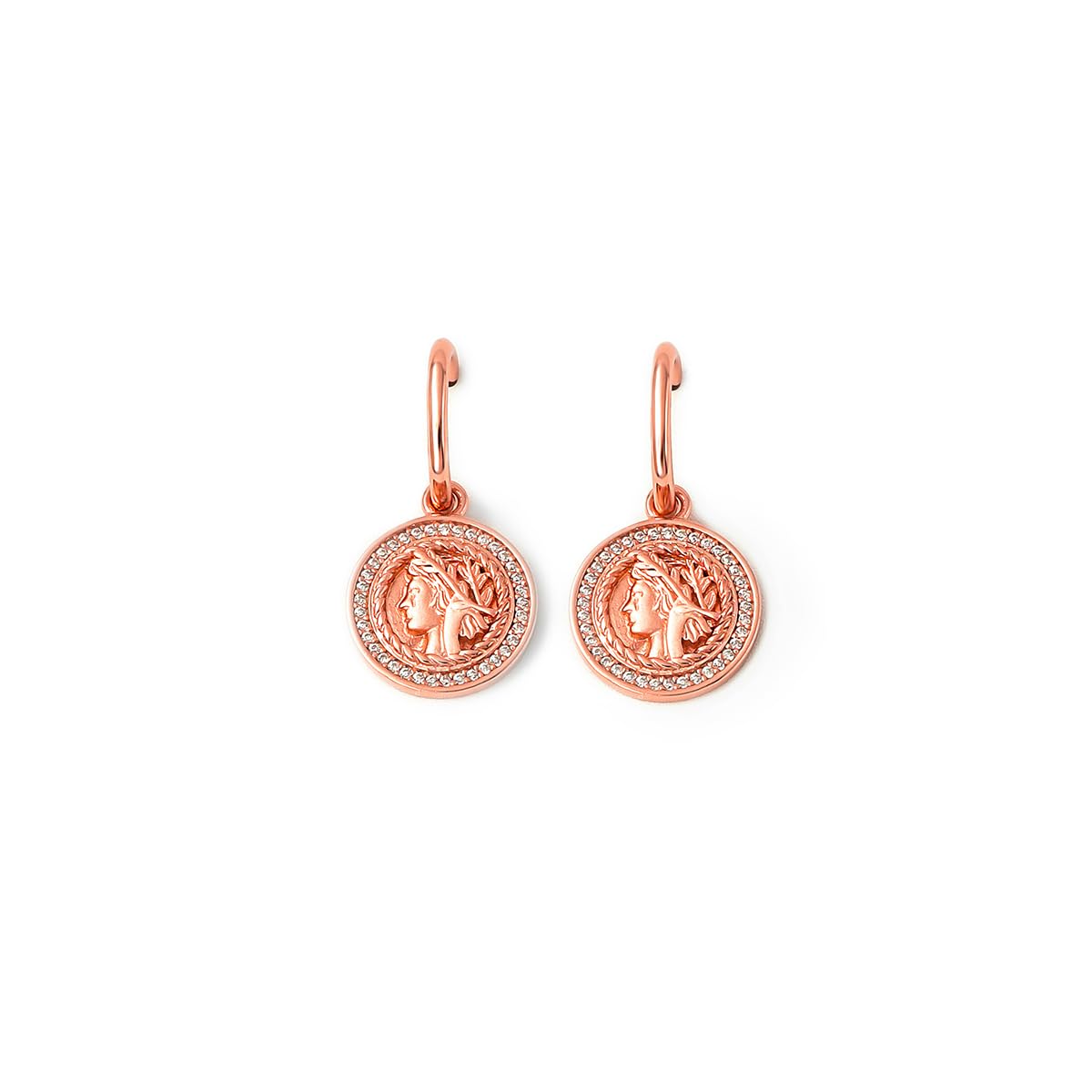 SILBERRY 925 Sterling Silver Rose Gold Victorian Coin Earrings | Earring for Women & Girls | With Certificate of Authenticity and BIS Hallmark