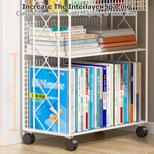 Carrello per libri con ruote bloccabili, con cartelle sospese, per uso scolastico