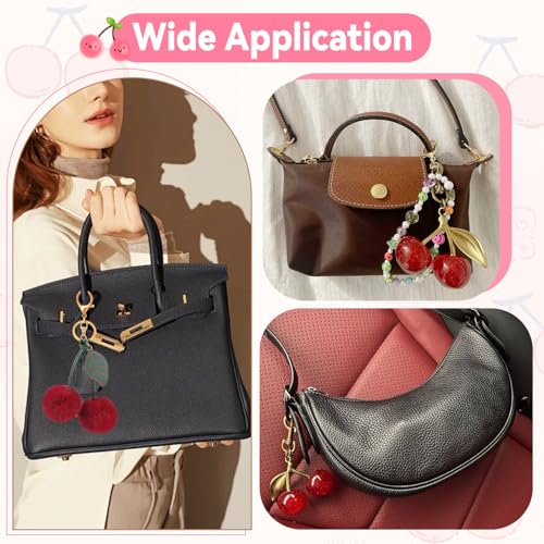 Image of TINKRSTUFF Cherry Bag Charm Cute Key Chains Cherry Purse Charms for Handbags, Strawberry Keychain Best Gifts
