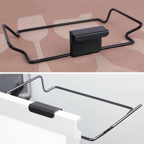 Image of KolorFish Stainless Steel Trash Bag Holder for Kitchen Cabinets Doors and Cupboards, Under Sink Bag Holder, Garbage Bag Rack (Black)