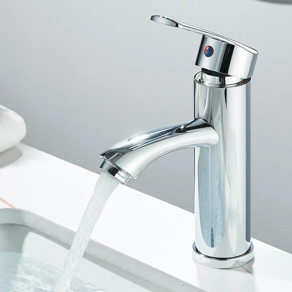 Waschtischarmatur Einhand-Mischbatterie für Waschbecken, Badarmatur, Wasserhahn Bad Armatur Badezimmer, Mischbatterie Bad Energiesparend Waschbeckenarmatur Einhebelmischer für Badezimmer