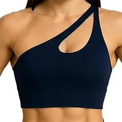 Top Feminino Academia Alta Sustentação com Bojo Corrida Fitness Gota Um Ombro Só