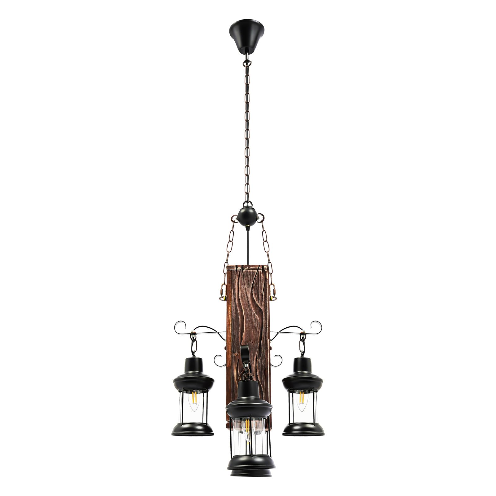 Drewniany żyrandol w stylu vintage, lampa wisząca w stylu retro, industrialny, loft, bar, kreatywna osobowość, do salonu, jadalni, salonu, kuchni, kawiarni, dekoracja sufitowa