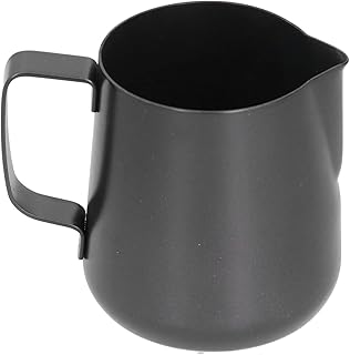 Milk Frothing Pitcher, Coffee Milk Frothing Pitcher Cup 10oz Stainless Steel Milk Steaming Pitcher Coffee Latte Frother Cup Barista Tools for Coffee Bar(350ML)