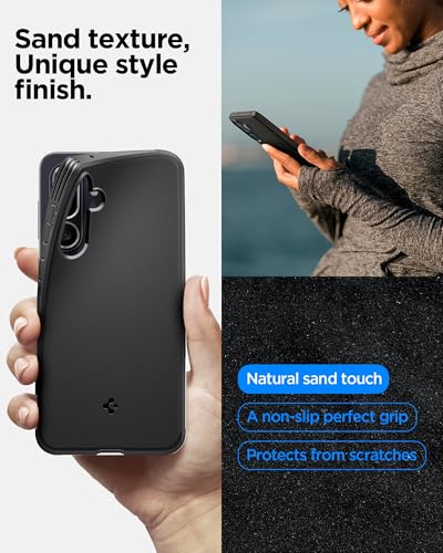 Image of Spigen Essential Sand Blast | Samsung Galaxy M56 5G /F56 5G Case [Air Cushion Protection] [Flexible] Galaxy M56 5G /F56 5G Back Cover | TPU - Matte Black