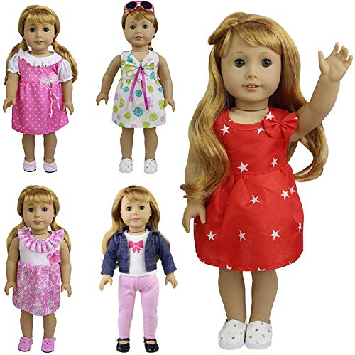 ZITA ELEMENT 8 Sets American 18" Girl/Baby Alive Clothes Dress for 14"-16" & 18" Dolls - Thumbnail 2