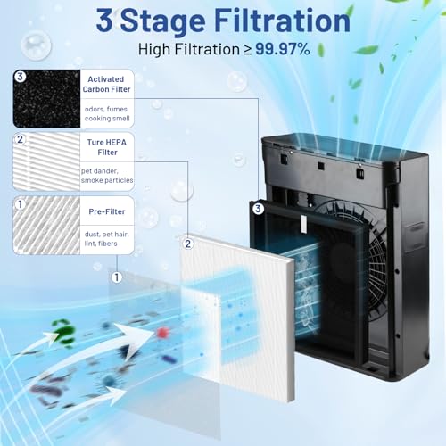 LemonQueen TZ-K2 Replacement Filter Compatible with ToLife Air Puri-Fier Filter TZ-K2-A, 3-in-1 H13 HEPA with Activated Carbon and Pre-Filter, 2 Pack by LemonQueen - Image 2
