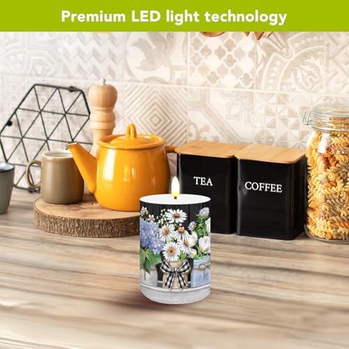Image of Briarwood Lane Spring Flameless Candle 6x3 Crated Mason Jars Flameless Candle with Timer for Spring