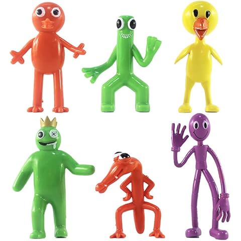 Rainbow Friends Figures Roblox,Rainbow Friends Mini Figures,Popular Game Cartoon Characters Statue Collectibles Model Figure Ornaments For Game Fans (6pcs B) Cover