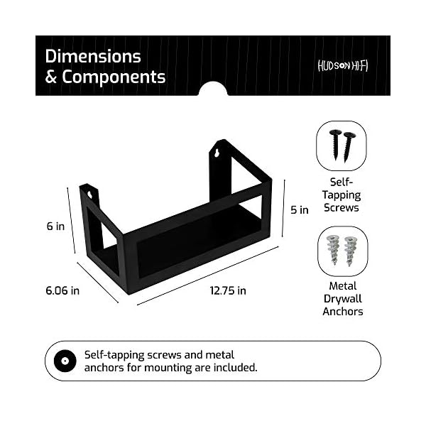 Hudson Hi-Fi Wall Mount Vinyl Record Storage 25-Album Display Holder - Image 6