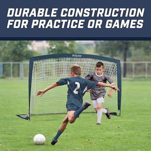 Image of GoSports Portable Soccer Goals for Kids - 13 Color Options - Choose 4 x 3 ft or 6 x 4 ft - Team Tone Pop Up Nets for Backyard