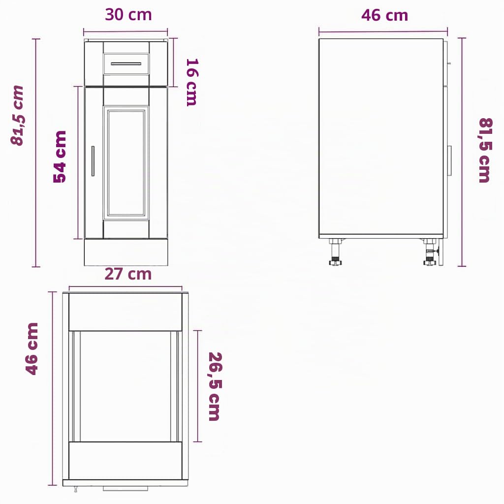 Armoire de cuisine Porto blanc bois d ingénierie