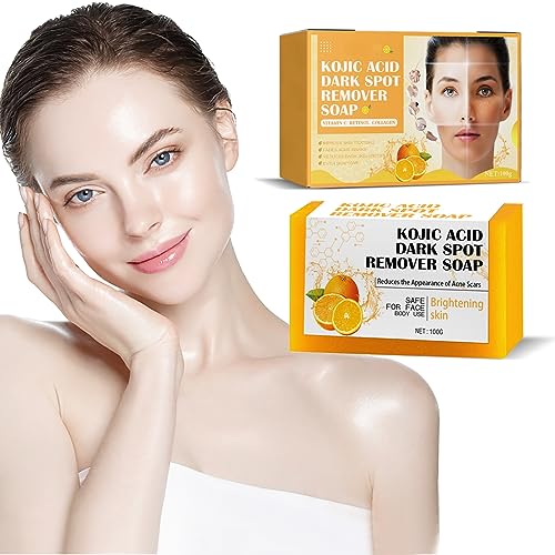 Kojic Acid Soap, Kojic Soap Bar Skin Lightening Soap Bath Soap, Fades Age Spots, Freckles, Rejuvenating, for Dark Spots, Patches, Uneven Skin Tone