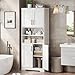 IDEALHOUSE Tall Bathroom Cabinet, Freestanding Bathroom Storage Cabinet with 4 Doors and Adjustable Shelves, 67