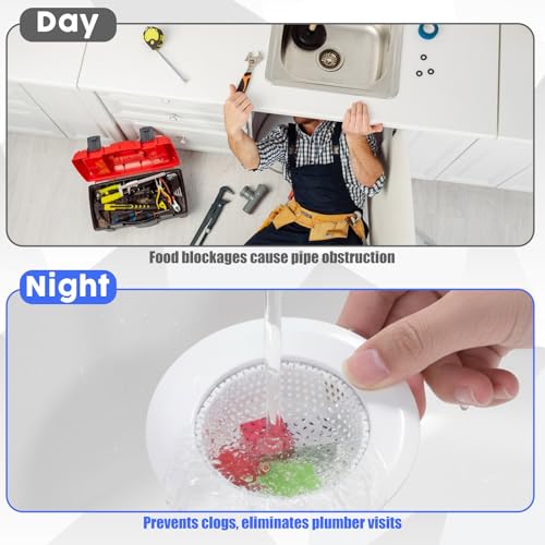 Coladores para fregadero de acero inoxidable 2 piezas blanco miniatura 7