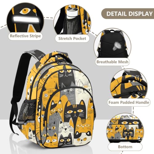 Sac pour tout-petits chats jaunes animés moderne pour fille et garçon