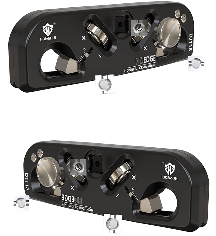 HONGDUI DJ11S 2-in-1 Chamfer & Radius Plane,1/32"(5mm) Depth Adjustable, Aluminum Alloy Edge&Radius Chamfering Plane, 3 Blades with 12 Cutting Edges for Use Woodworking Tool-1 Pcs
