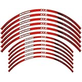 XUEKK Pegatinas Reflectantes Llantas Motocicleta Cinta Camuflaje con Rayas Colores para Kawasaki KLR 650 Calcomanías(Red)