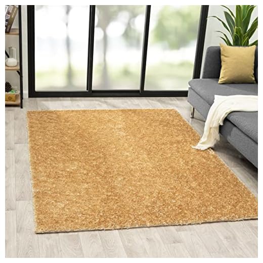 LUXE WEAVERS Fluffy Shag Gold 5x7 Area Rug