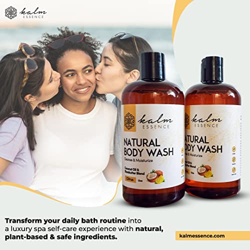 Kalm Essence Natural Body Wash - Cleanse And Moisturize - Shea Butter & Coconut Oil Moisturizing Vegan Body Wash - Relaxing Citrus Scent - Pack Of 2 (13 Oz) #TOP2