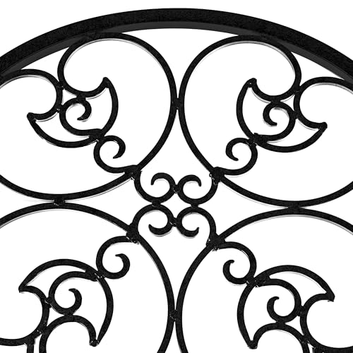 H Potter 8 Ft Tall Black Garden Trellis – Heavy Duty Iron Scroll Metal Privacy Screen for Climbing Roses, Clematis & Ivy – 96” H x 32” W Outdoor Decor