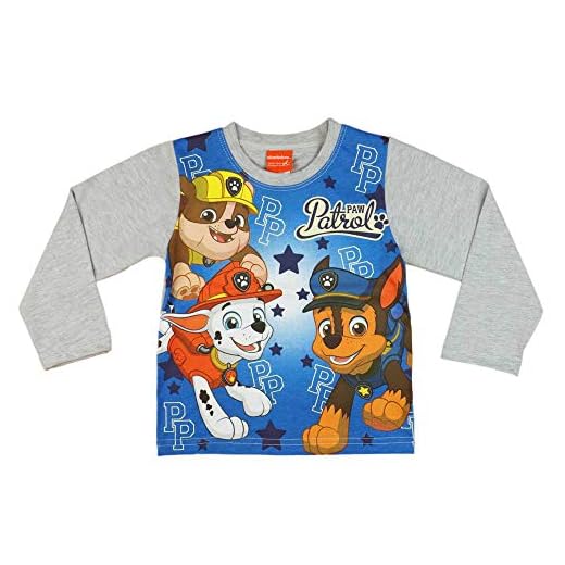 Pojke långärmad tröja storlek 98 104 110 116 Paw Patrol-kläder för 2-3 4 5-6 år Chase Marshall tröja, topp, t-shirt, outfit, bomull, hjälpreda på 4 tassar, Modell 4, 98 cm