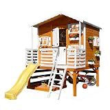 Casas Green House | Casita Infantil de Madera con Tobogán Super Hotel | Camita Interior en Alto | Casita Pintada | Grandes Dimensiones